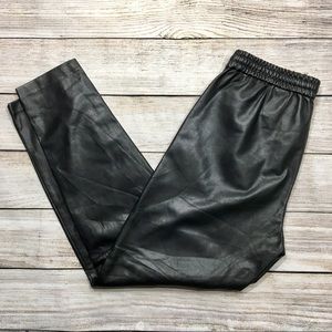 h&m leather joggers